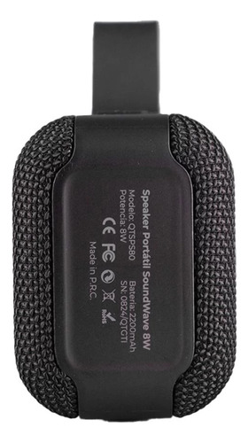 Caixa De Som Portátil Quanta Qtsps80 Soundwave 8w Bluetooth Cor Preto