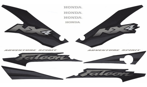 Kit Adesivos Honda Nx4 Falcon 2002 Cinza