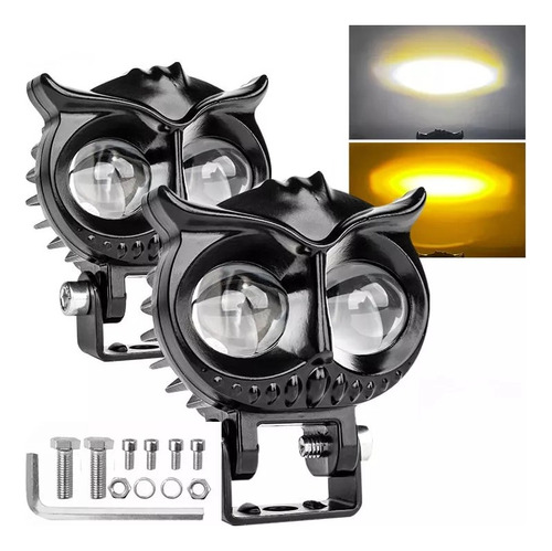 Par Faros Auxiliares Led 16w Alta/baja Doble Color Auto Moto