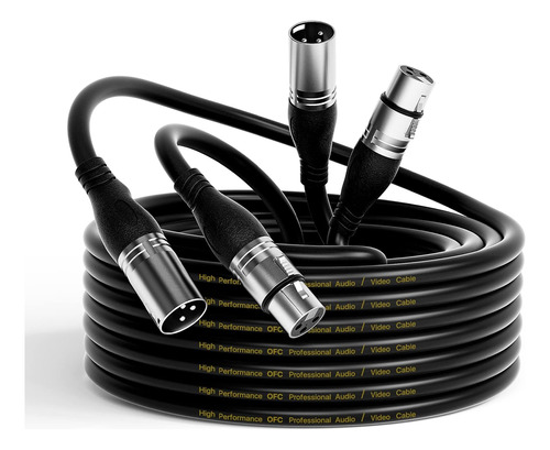 Pack De Cables Xlr Ebxya Negro 4,5m C/u, 2 Pcs