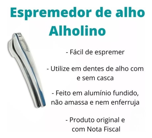 Alholino Espremedor Amassador Triturador De Alho Em Alumínio
