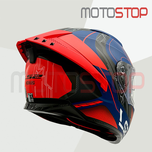 Casco Integral Ls2 Ff806 Azul Rojo Matte / Acreditado Qr