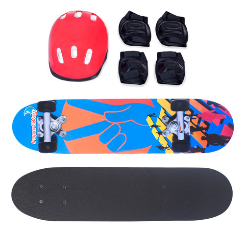 Skate De 24  Montado Completo Kit Proteção Shape Importway