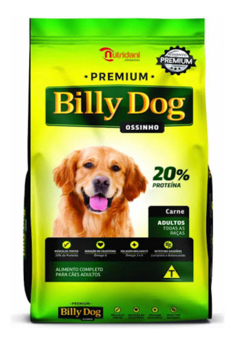 Ração Billy Dog Cães Adultos Sabor Carne Em Saco De 15kg