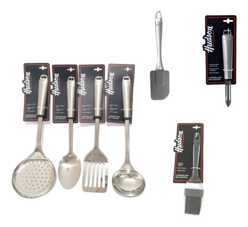 Set X7 Utensilios Acero Inoxidable Hudson Espátula Cuchara