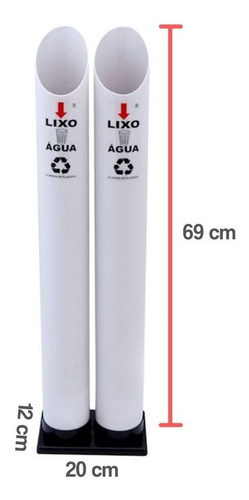Imagem 2 de 4 de Lixeira Pvc Copos Reciclavel Descartaveis Duplo Água 200ml