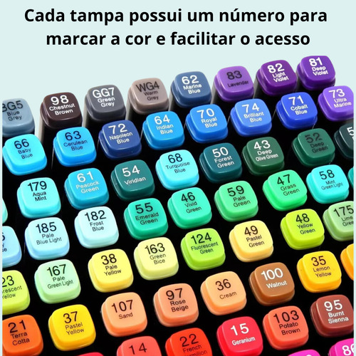 Canetinhas Ponta Dupla Touch Com Estojo Marcadores 80 Cores