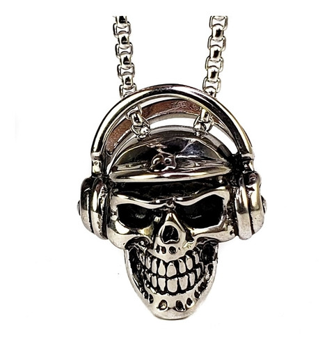 Dije Dj Calavera Audífonos Acero Inoxidable Música Unisex B