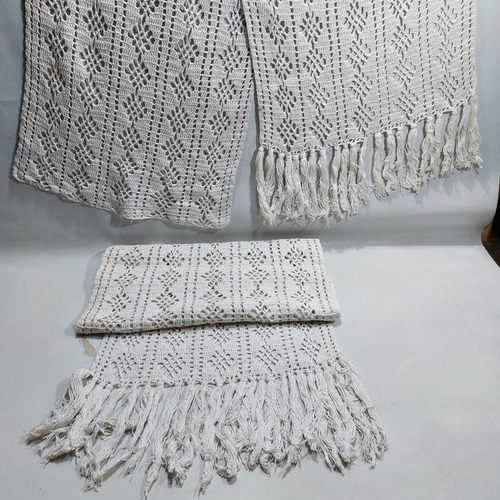 Antiguo Par Visillos Hilo Tejidos Crochet Mag 64724 (Usado)