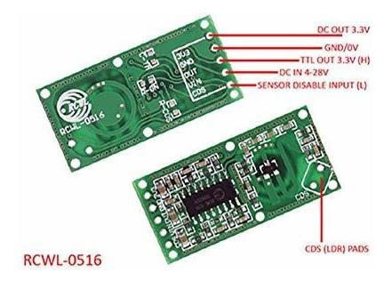 Sensor Movimiento Rcwl-0516 5 Piezas, Arduino Esp8266 Nodemc