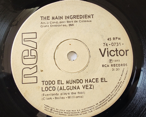 Vinilo Single De The Main Ingredient -a Quie Puedo R(v8-u165 (Usado)