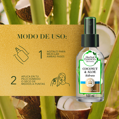 Aceite Capilar Hidratante Herbal Essences Aloe & Coco 100 Ml