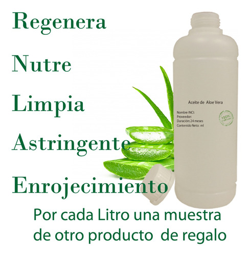 Aceite De Aloe Vera 1 Litro, Más Aceite De Lavanda 1 Litro