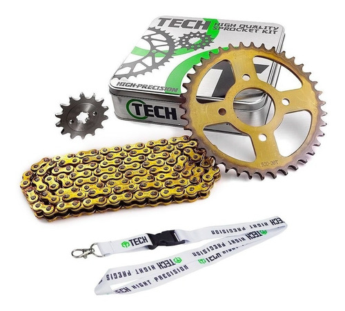 Kit Transmision Tech Rouser 220 36-14 C/cadena Ref Oro Full