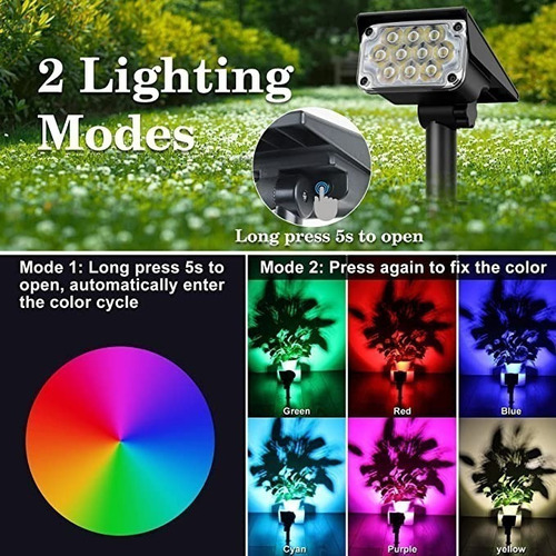 2 Luces Solares Para Jardín Al Aire Libre, Cambio De Color R