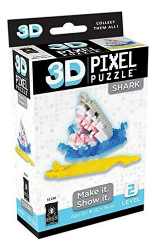 Bepuzzled 3d Pixel Puzzle - Tiburón.