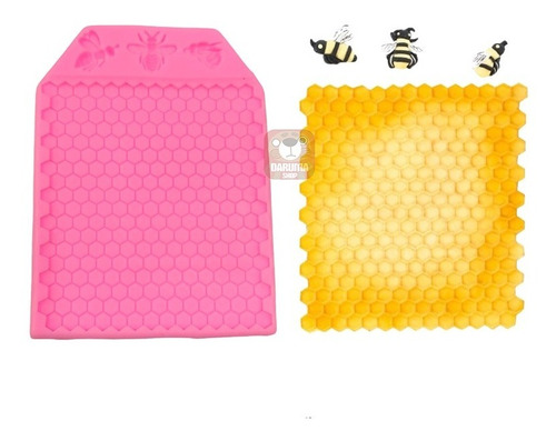 Molde Silicona Encaje Panal Nido Abeja X3 Fondant Porcelana