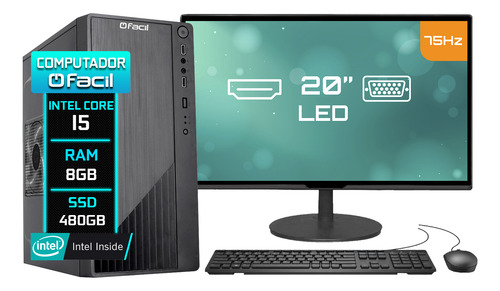 Computador Completo H61 Intel Core I5 2ª 8gb Ssd 480gb