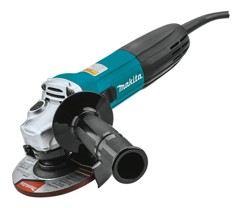 Esmeriladora angular Makita GA4530 color turquesa 720 W 120 V + accesorio