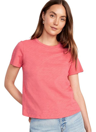 Polera Mujer Old Navy Everywear Slub Knit Naranjo