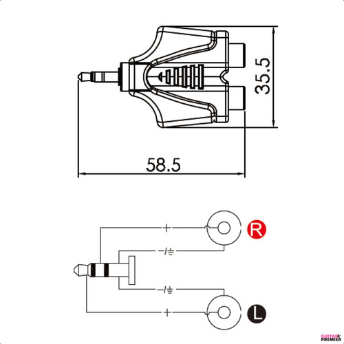 UNITS_PER_PACKAdaptador RCA A MINIPLUG de 2 RCA hembras a 1 Mini plug macho GP ROXTONE negro/rojo