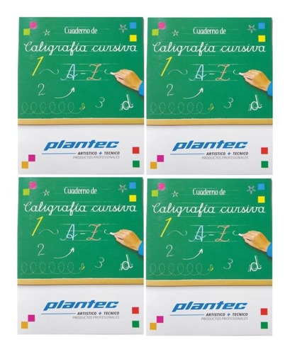 Pack X 4 Cuadernos De Caligrafia Plantec N° 3 19941 Cursiva