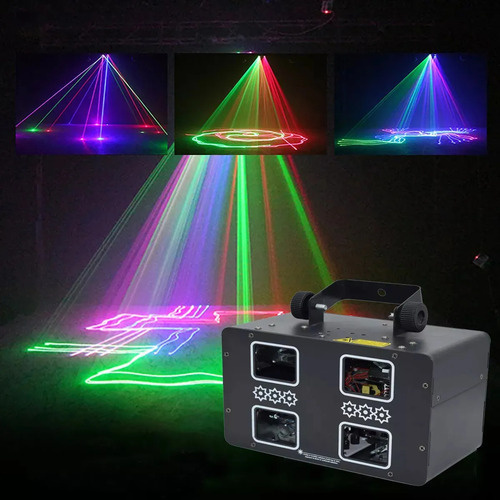 Rayo Láser Cuatro Rgb Dmx Potente Luces Para Dj Proyecto Para Escenario Música Sonido Activado Y Control Dmx Proyector De Patrones
