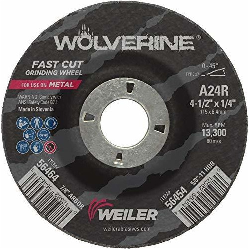 Disco De Corte Weiler 56464 4-1 / 2  X 1/4  Wolverine Type 2