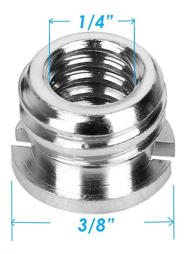 Imagen 9 de 10 de Adaptador De Rosca ¼ A 3/8 Para Camara Tripode Cabeza 5 Unid
