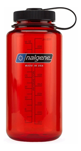 Botella Nalgene Free Bpa 1 L 32 Oz Boca Ancha Made In Usa Color Red
