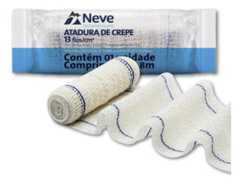 12 Atadura Crepe Neve Faixa Curativo 15cm X 1,80m 13 Fios