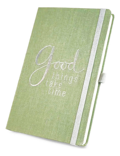 Caderneta Bujo Good Things Take Time Pautado Linho Premium