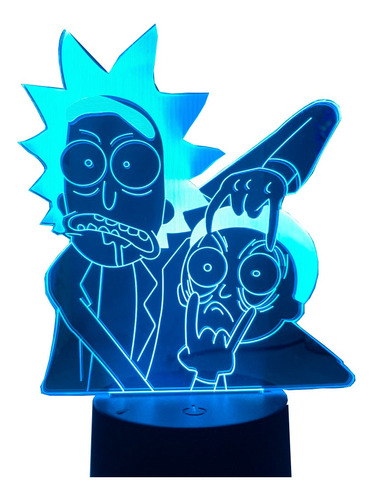 Figura Acrílica De Rick Y Morty Con Luz Nocturna Para Regalo