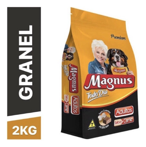 Kit 2kg Ração Magnus Premium Para Cães Adulto Sabor S/ Carne