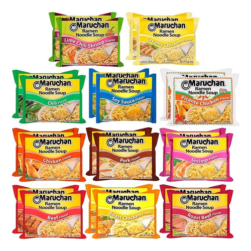 Mezcla Variada De Sopa De Fideos Ramen  11 Sabores, Paquete