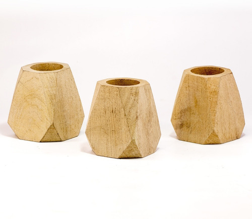 Mate Hexagonal Algarrobo Para Pintar X3