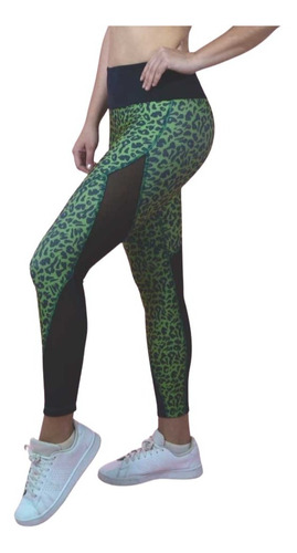 Leggins Mujer Animal Print Jaguar Verde Bonita & Fitness