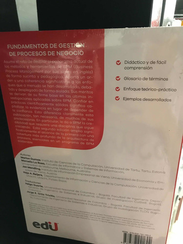 Fundamentos De Gestión De Procesos De Negocio, De Hajo A. Reijers |jan Mendling | Marcello La Rosa | Marlon Dumas. Editorial Ediciones De La U, Tapa Blanda En Español, 2020