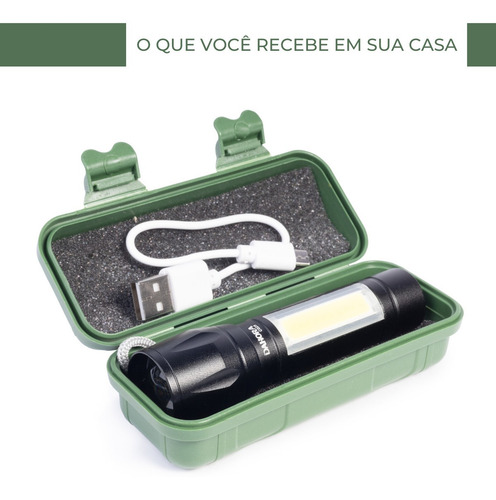 Imagem 2 de 6 de Lanterna Mini Led Tática Corpo Em Alumínio Zoom In Zoom Out