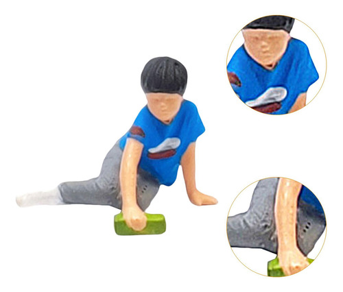 Figura De Niño Sentado 1/64, Artesanías Camisa Azul
