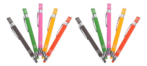 Bolígrafo Stylus Brush Con Pantalla Táctil Multicolor, 10 Un