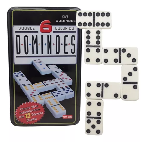 Estojo 28 pecas de osso domino com maleta de couro jogo