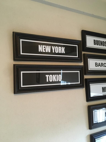 Cuadros Ciudades Cartel Vintage 15x45 New York Paris Tokio