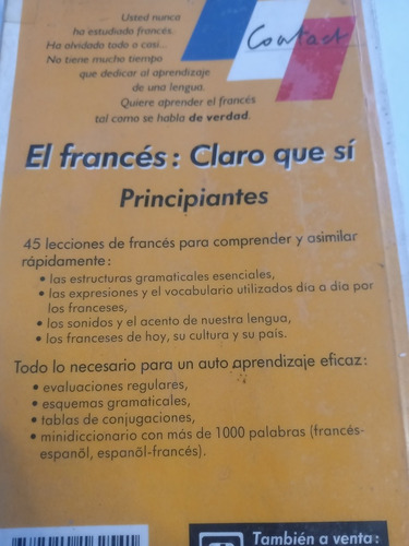 Imagen 3 de 5 de El Francés Claro Que Sí Curso Francés Solo Libro