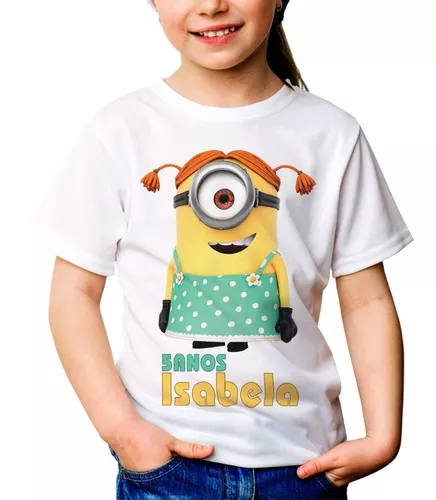 Camiseta Minions Inserimos Nome da Criança e Idade