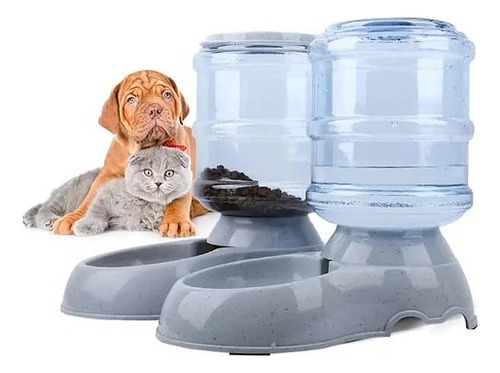 Pack 2 Dispensador Agua / Comida Para Gatos Y Perros 