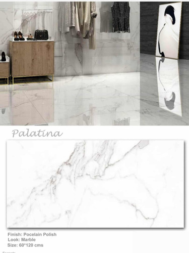 Mpo Porcelanato Español Palatina Carrara Brillante 60x120