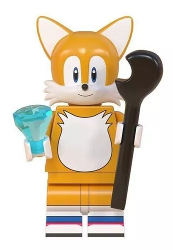 Tails Sonic Filme Game Coleção Blocos Boneco