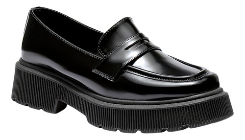 Zapato Mocasin Dama Formal Charol Negro De Vestir Oxford