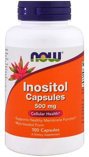 Inositol Now Foods 500 Mg 100 Caps Importado Saúde Celular